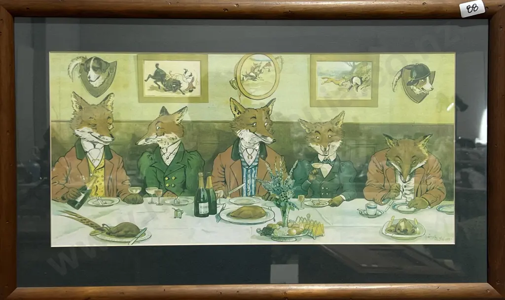 Harry B Neilson - 'Mr. Fox's Hunt Breakfast on Christmas Day' Print Image 1++
