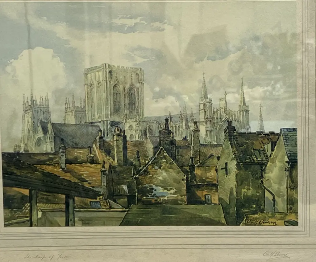 George Henry Downing - 'The Roofs of York', Print Image 1++