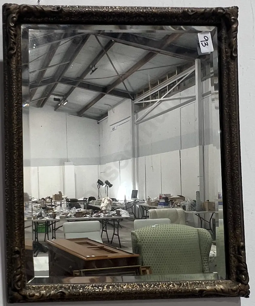 Antique Framed Mirror w Bevelled Glass. Image 1++