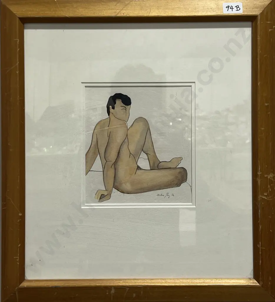 Christine King - 'Male Nude', Watercolour & Graphite on Paper, 1996 Image 1++