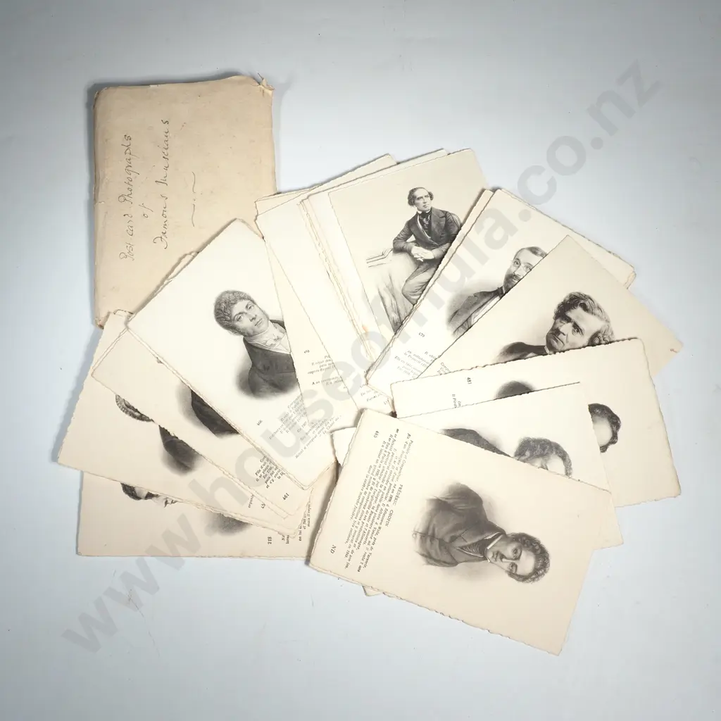 Antique French Postcards depicting Famous Musicians- Circa 1915 Image 1++