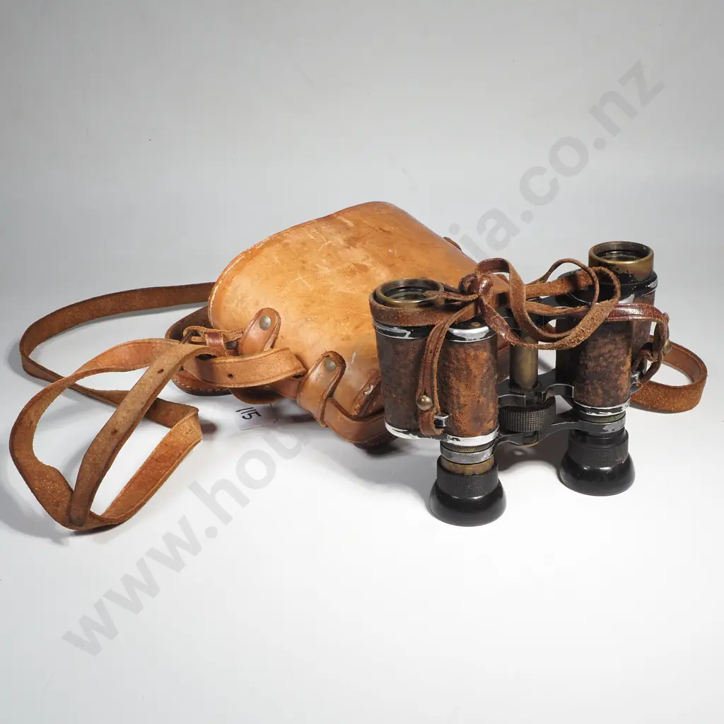 Antique French 'Conqueror' Binoculars w Case Image 1++
