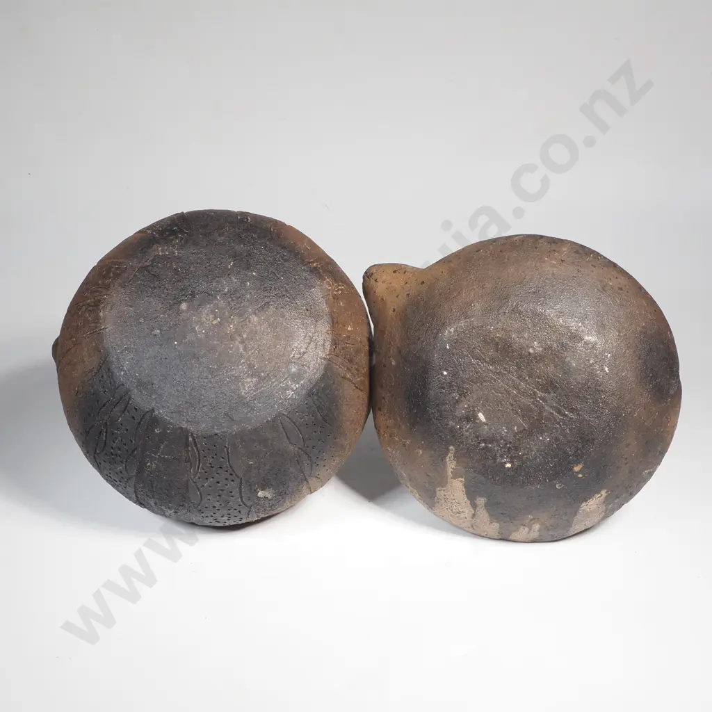 Two Majapahit Style Terracotta Kendi Oil Lamps Image 1++