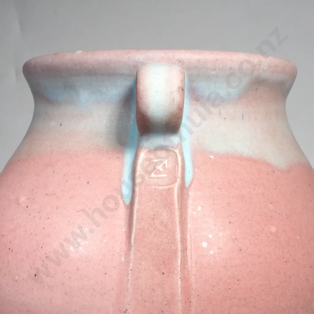 NZ Studio Pottery Vase in Pink & Blue Tones Image 1++