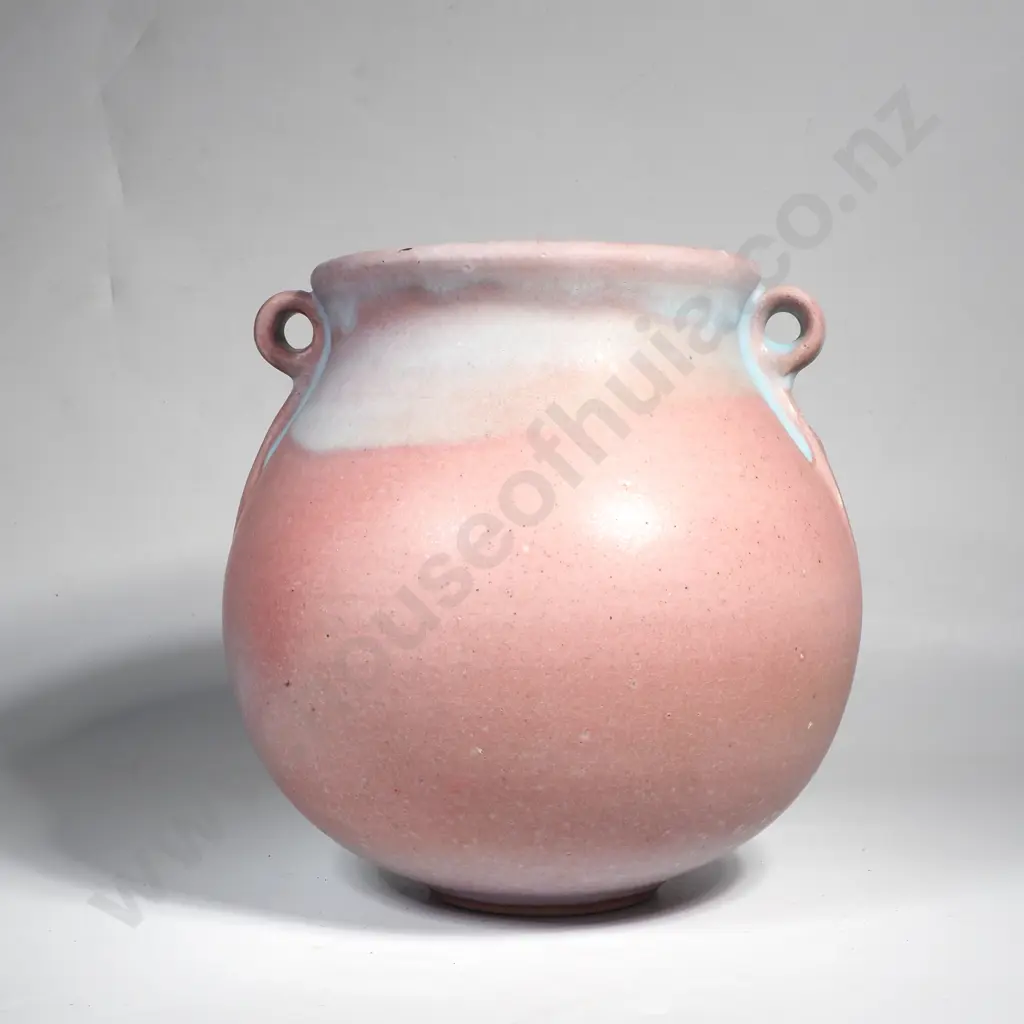 NZ Studio Pottery Vase in Pink & Blue Tones Image 1++