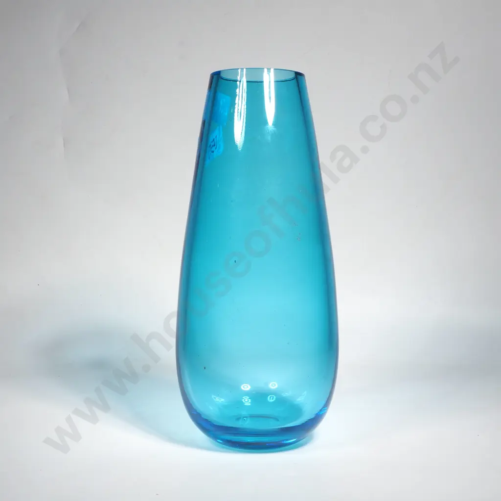 Turquoise Blue Glass Teardrop Shaped Vase Image 1++