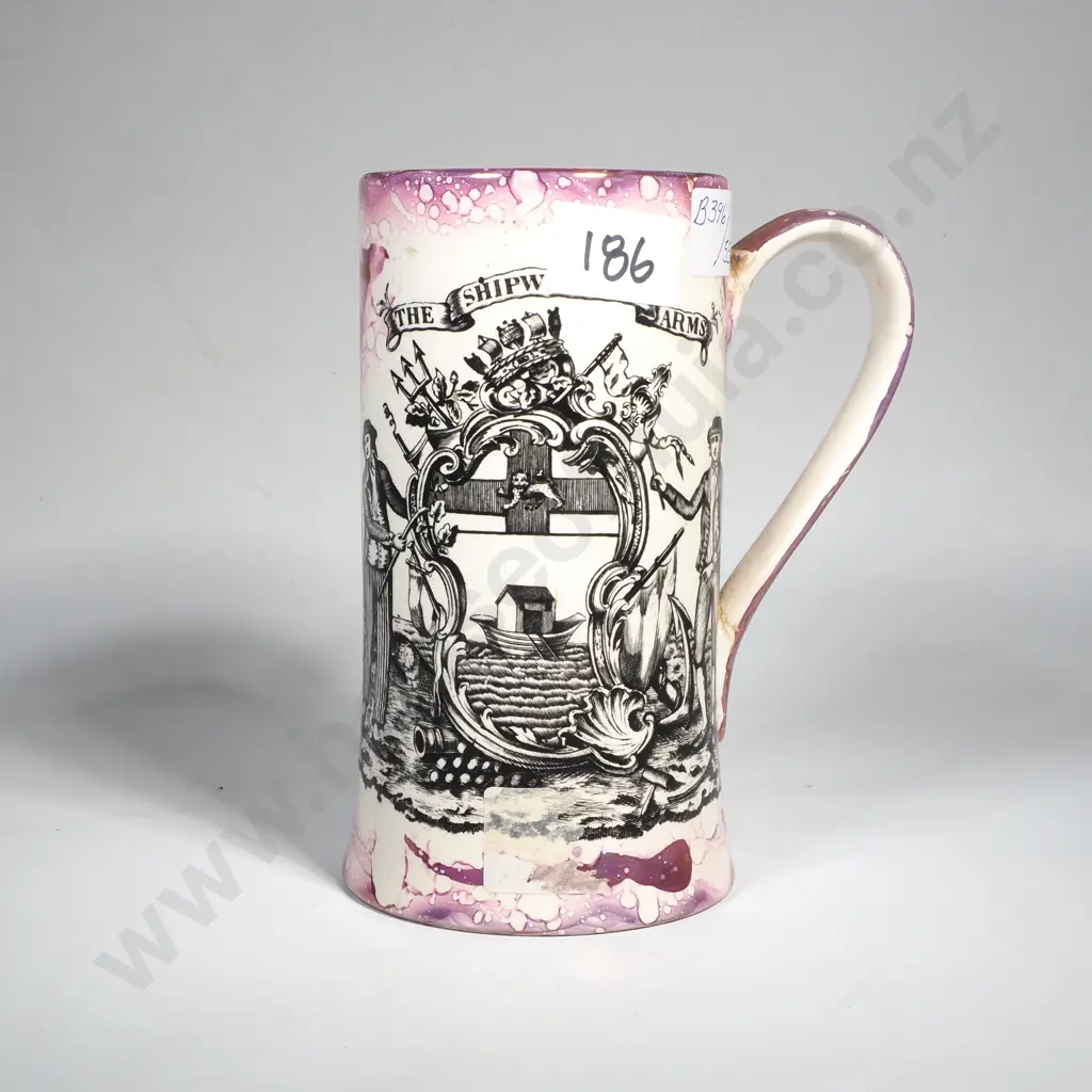 Vintage Grays Pottery, 'The Shipwright's Arms' Sunderland Lustre Tankard A/F Image 1++