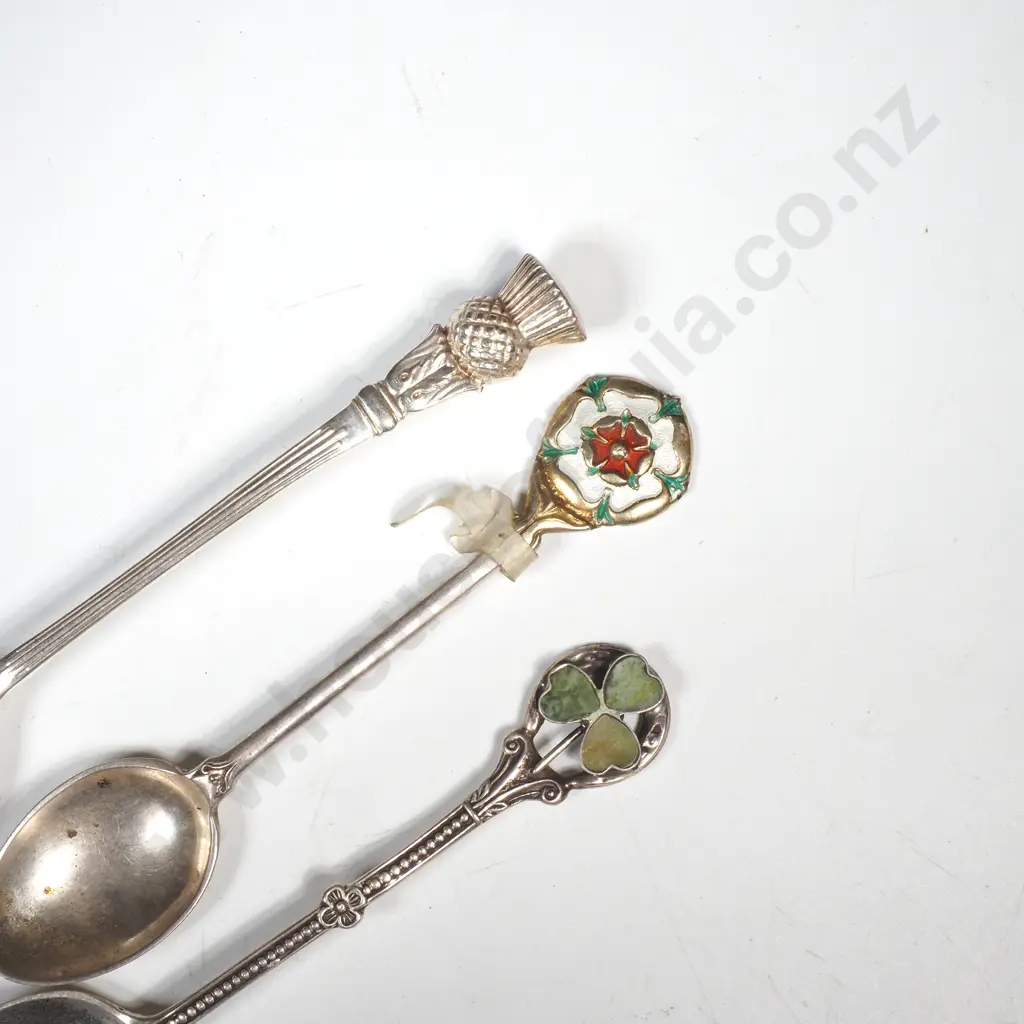 Three Sterling Silver Tea Spoons w English Hallmarks Image 1++