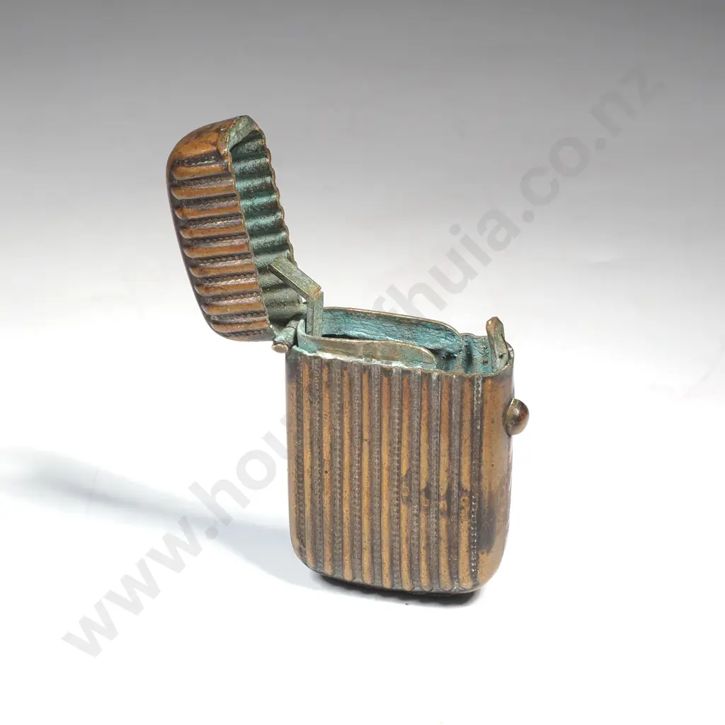 Antique Brass Spring Loaded Vesta Case Image 1++