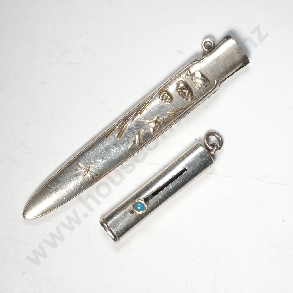Vintage Sterling Silver Pencil Holder & S/Plated example Image 1++