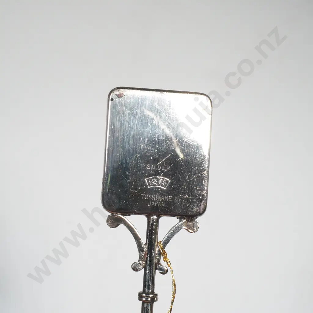 Cased Japanese Sterling Silver Porcelain Spoon Image 1++