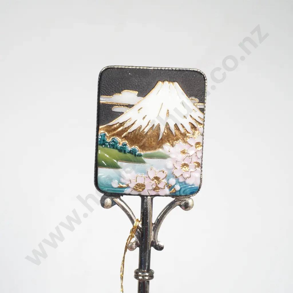 Cased Japanese Sterling Silver Porcelain Spoon Image 1++