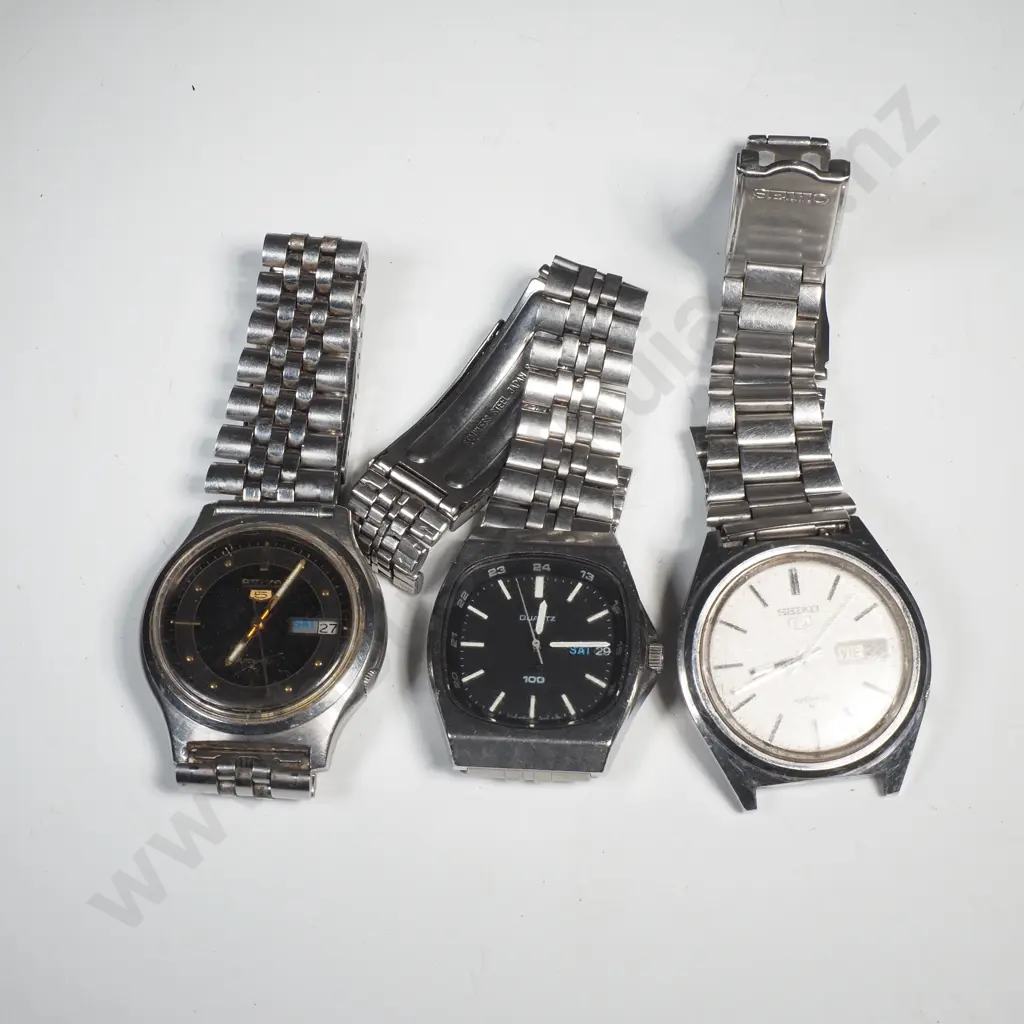 3 x Seiko Mens Stainless Steel Watches Image 1++