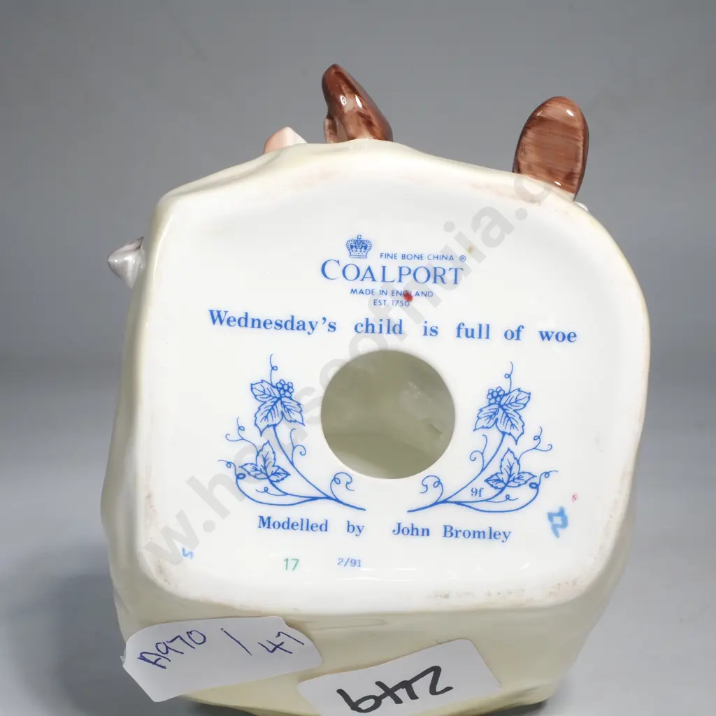 Coalport  Figure "Wednesday's Child Is Full Of Woe " HN 2336 in Bone China Image 1++