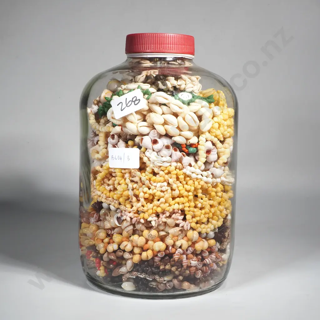 Large Bottle Filled w Shell Necklaces Image 1++