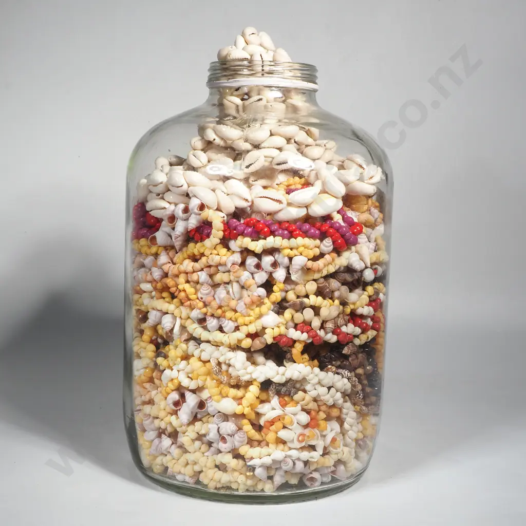 Large Bottle Filled w Shell Necklaces Image 1++