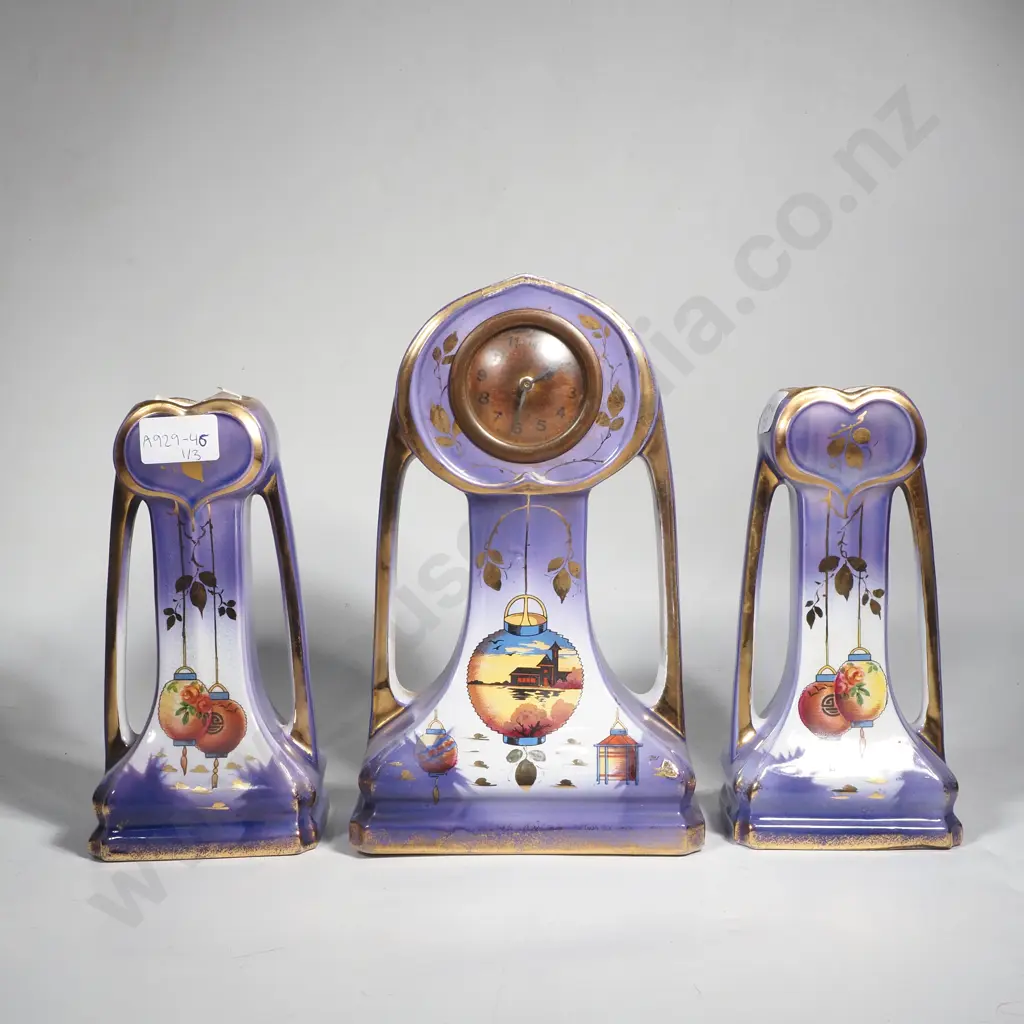 Sylvac Pottery Clock Garniture (Working) Made in England Image 1++