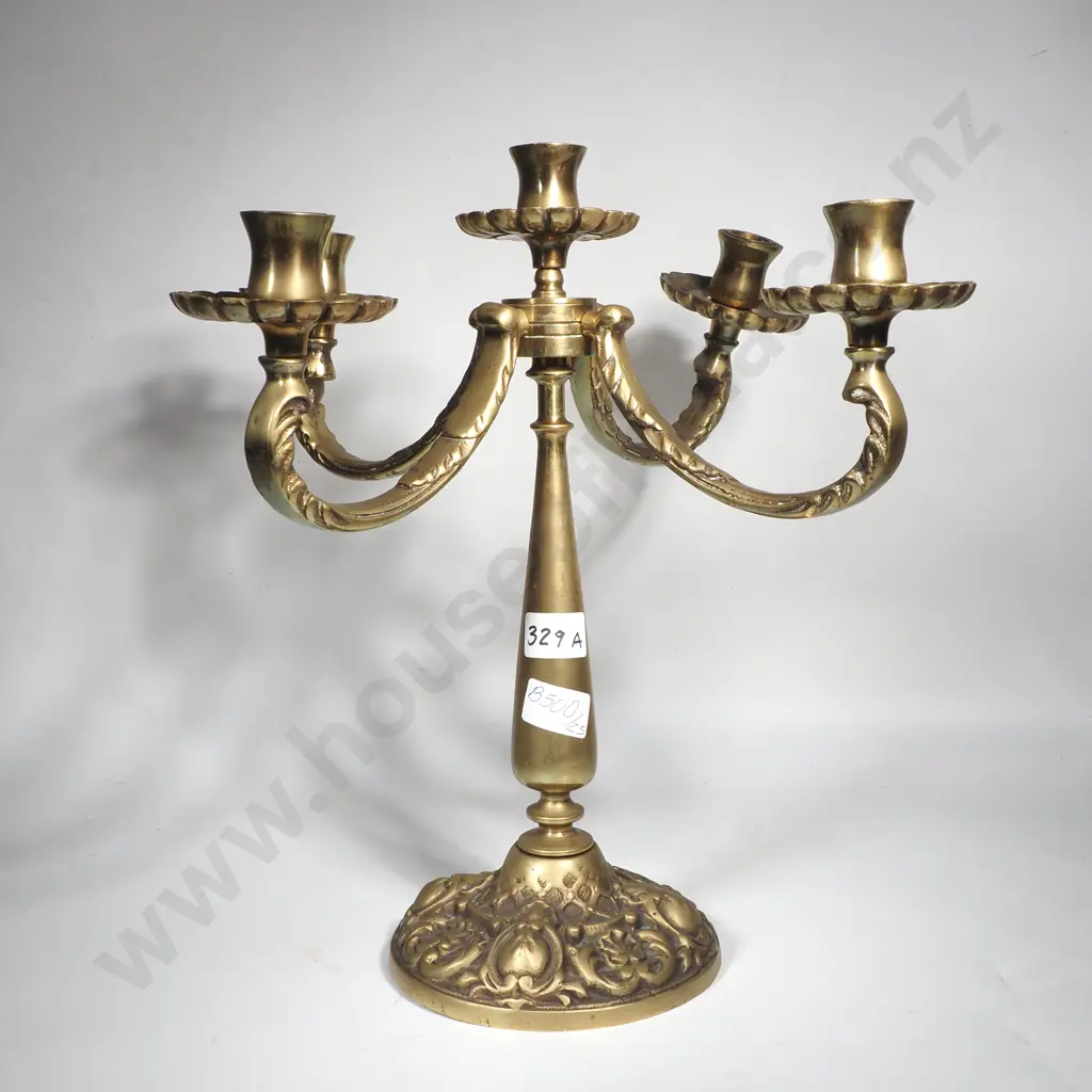 Large & Vintage Solid Brass Four Arm Candelabra - 4 kgs Image 1++