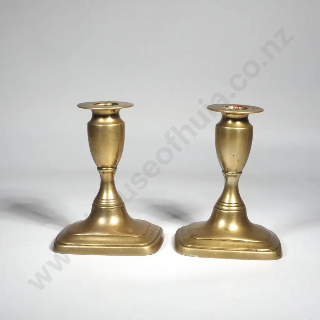 Pair of Victorian Brass Candlesticks w Internal Candle Remover  Image 1++