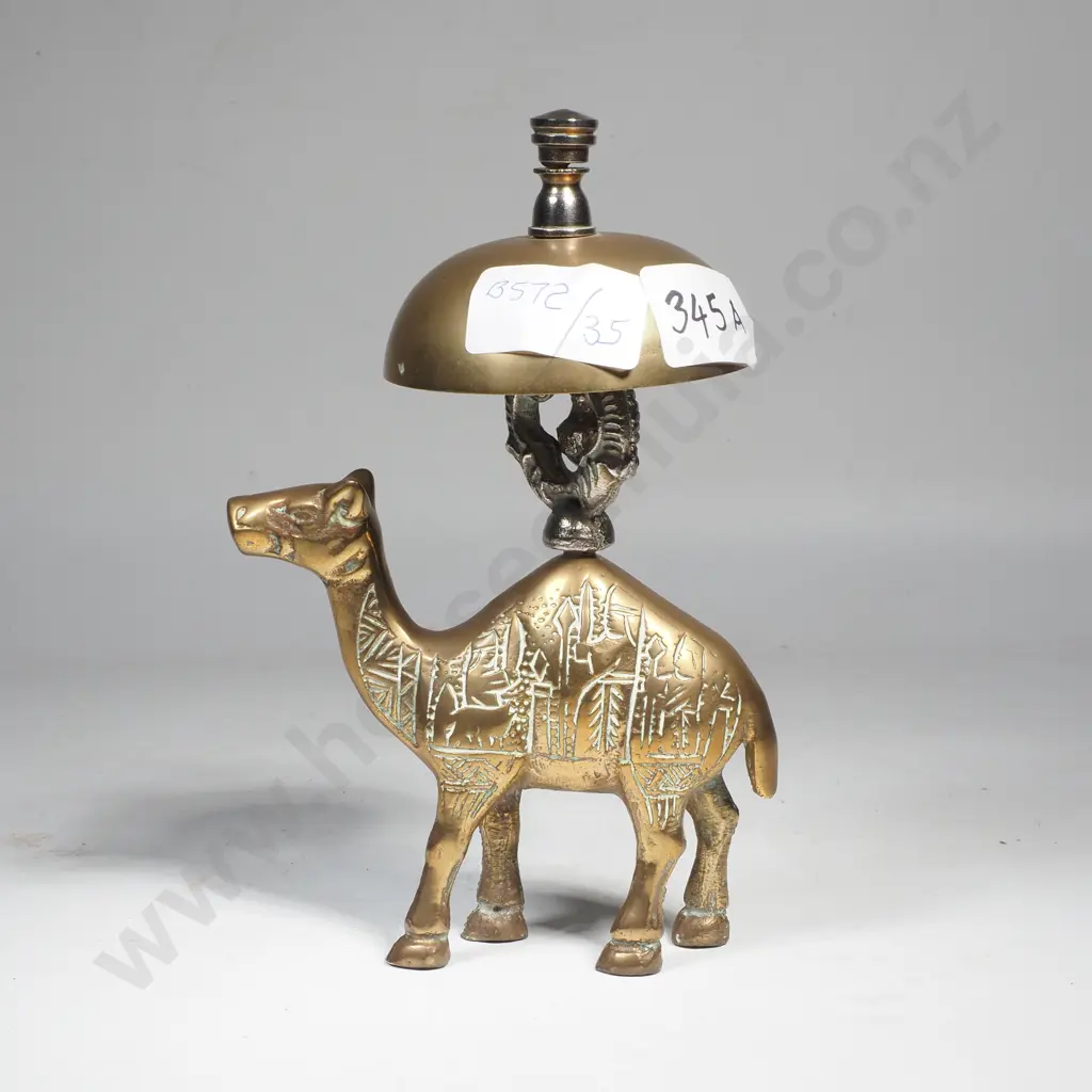 Vintage Brass Camel Form Counter Bell Image 1++