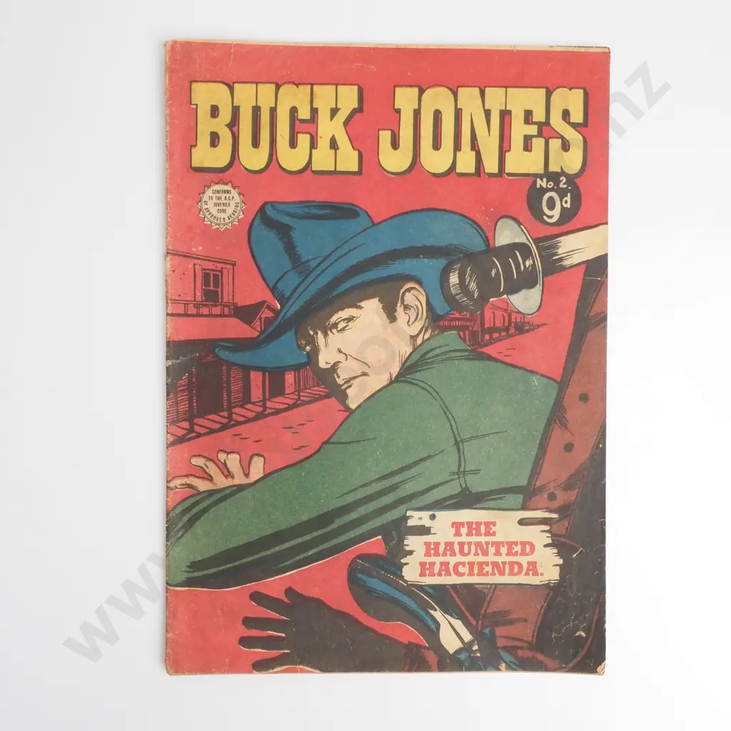 Vintage Buck Jones Comic Book, Issue No 2 Titled "The Haunted Hacienda" Image 1++