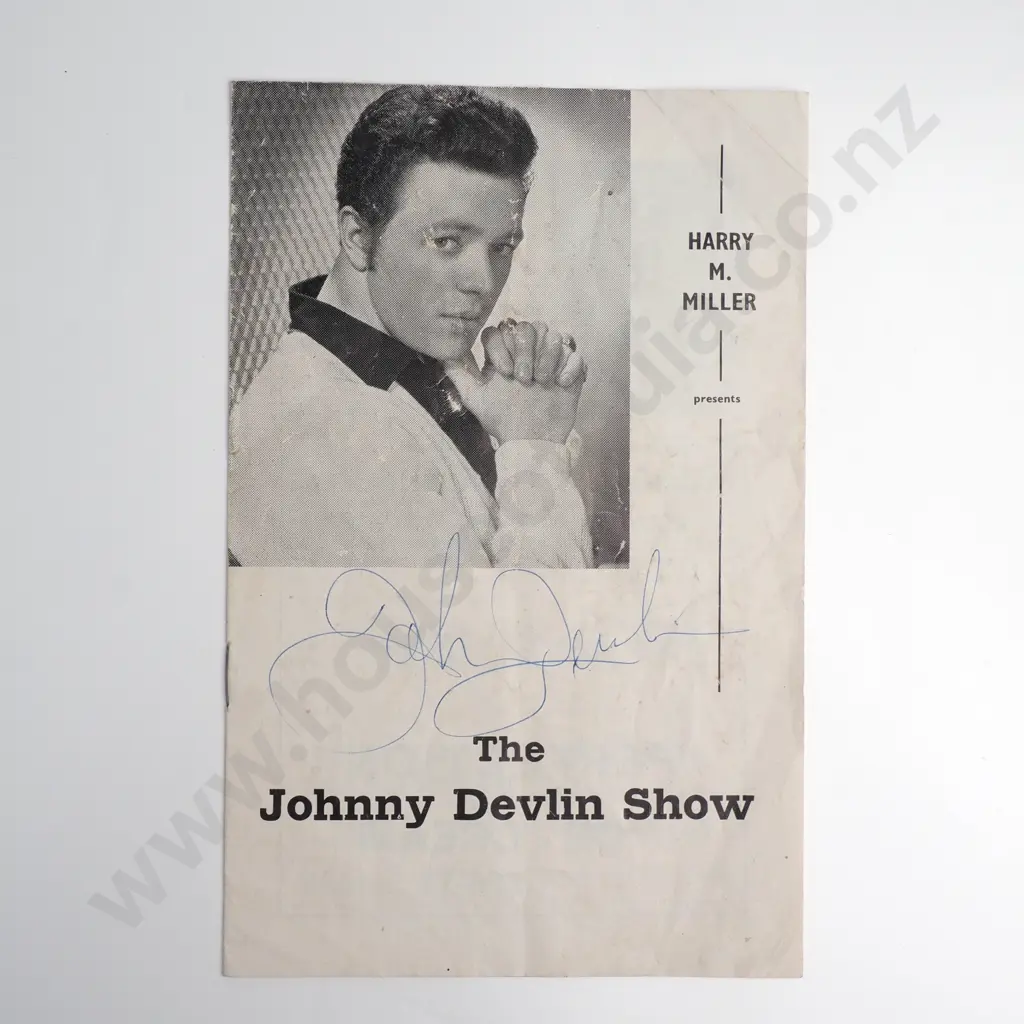Autographed Copy Of  The Johnny Devlin Show Programme Presented By Harry H Miller Image 1++