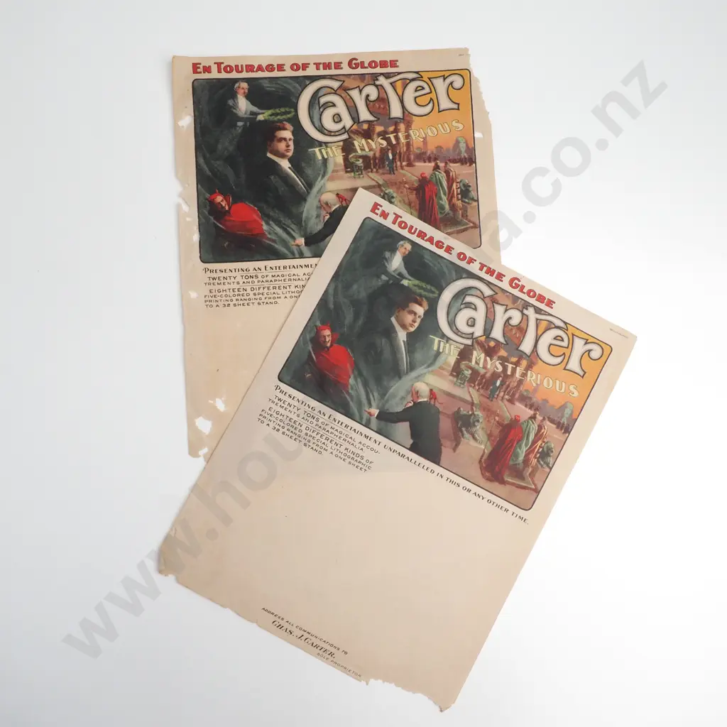 Two Vintage Souvenir Flyers For "Carter The Mysterious" Image 1++