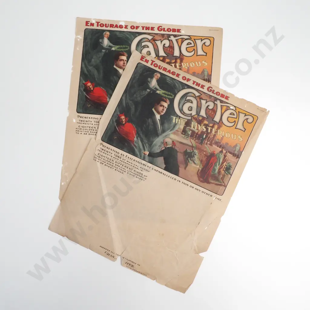 Two Vintage Souvenir Flyers For "Carter The Mysterious" Image 1++