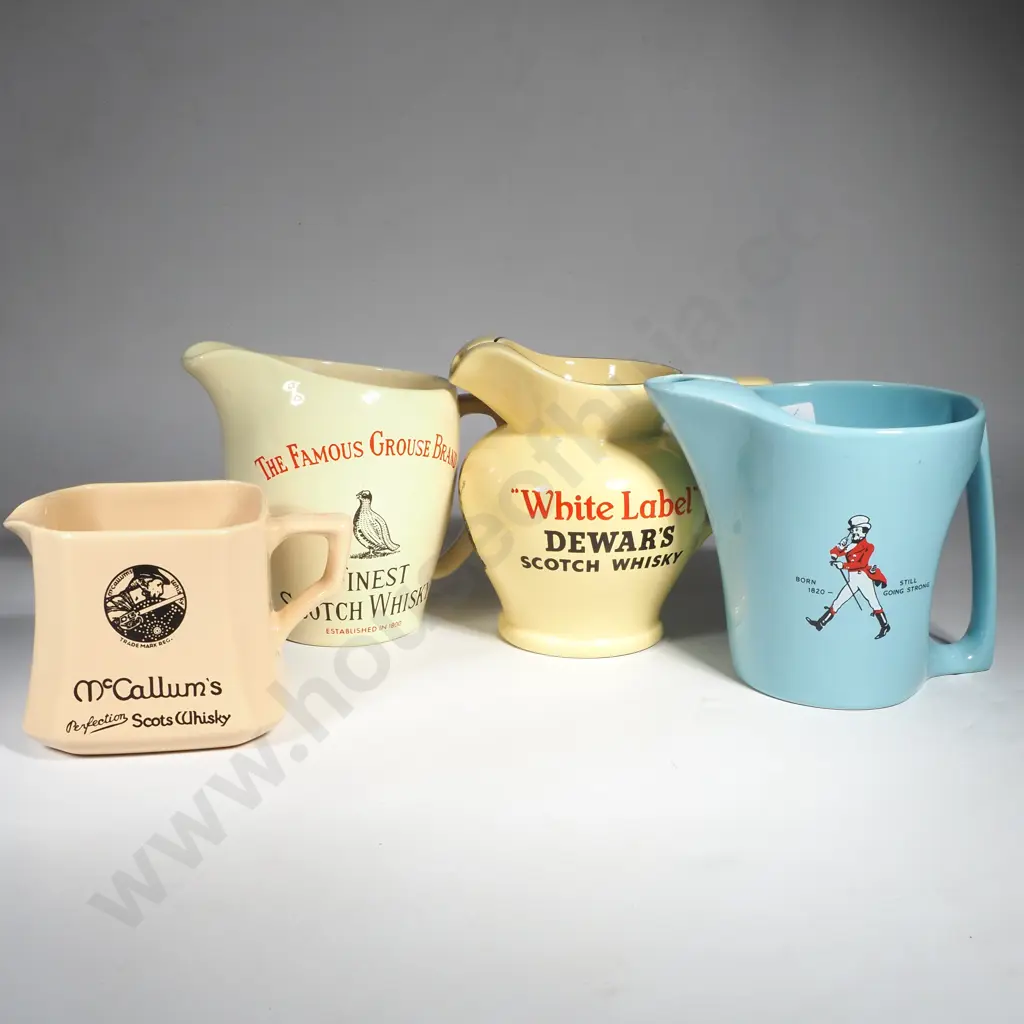 4x Vintage Branded Whisky Water Jugs - Wade Regicor Image 1++