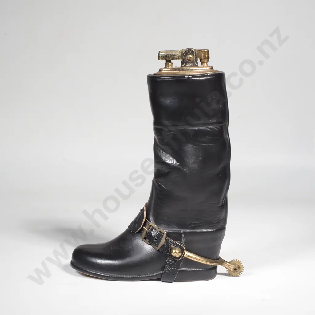 Vintage Ceramic Novelty Table Lighter Horse Riding Boot Image 1++