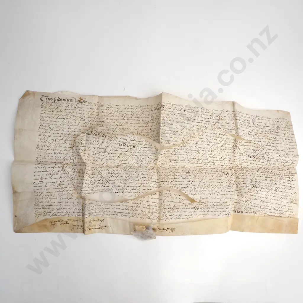 Lease - Essex, England - 1572 - vellum Image 1++