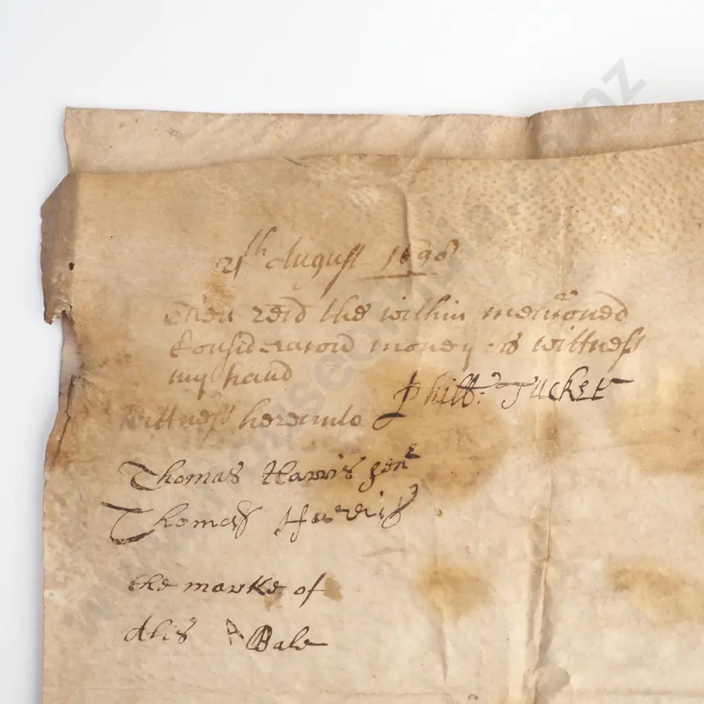 Marriage Agreement - England - 1696 - vellum - AF Image 1++