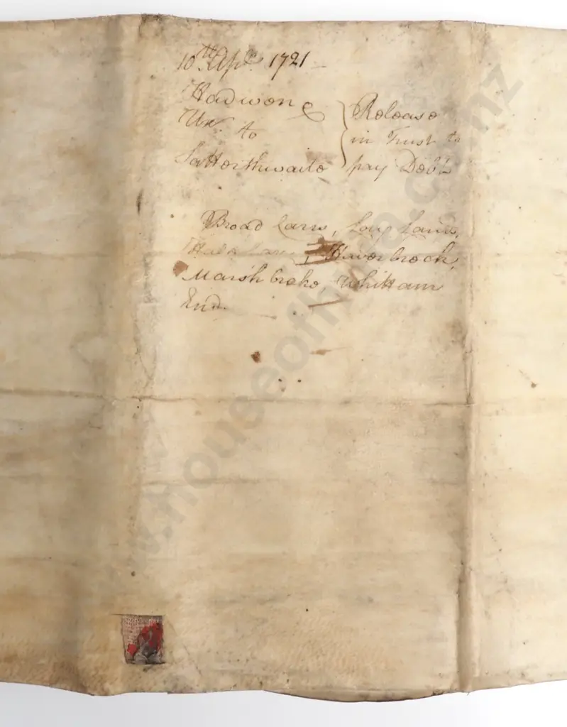 Marriage Agreement - England -  1721 - Vellum Image 1++