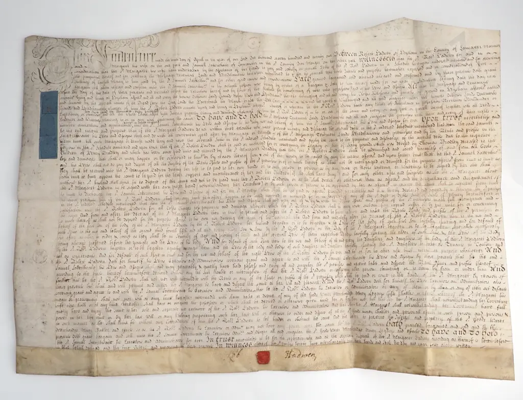 Marriage Agreement - England -  1721 - Vellum Image 1++