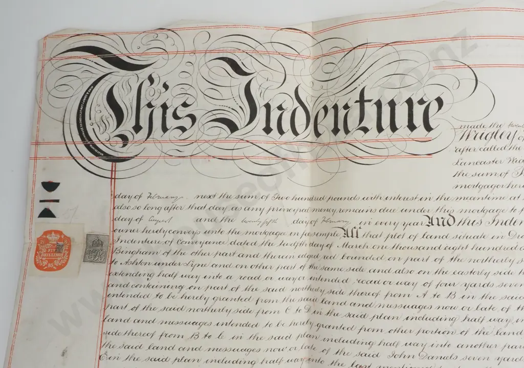 Mortgage - County of Lancaster -  1885 - Indenture 1891 - Vellum Image 1++