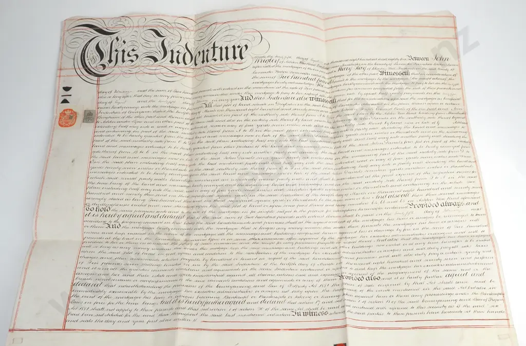 Mortgage - County of Lancaster -  1885 - Indenture 1891 - Vellum Image 1++