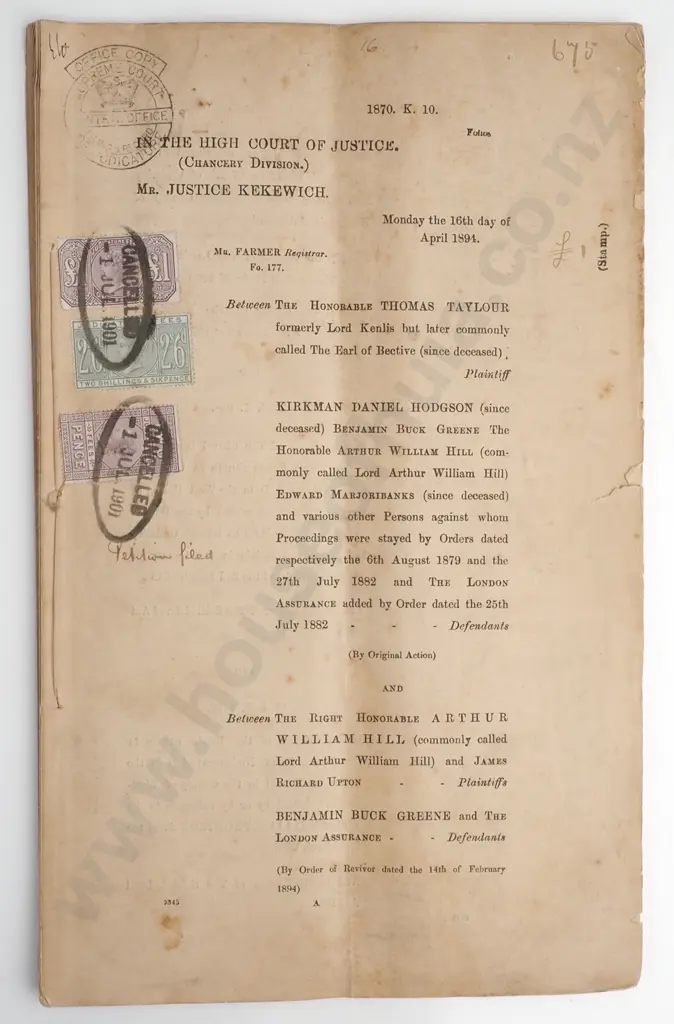 The High Court of Justice - 1894 Image 1++
