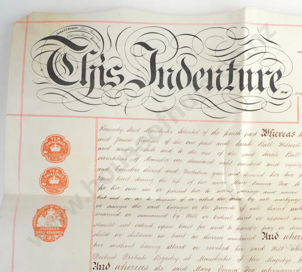 Conveyance - County of Chester - 1910 - Vellum - Seals Image 1++
