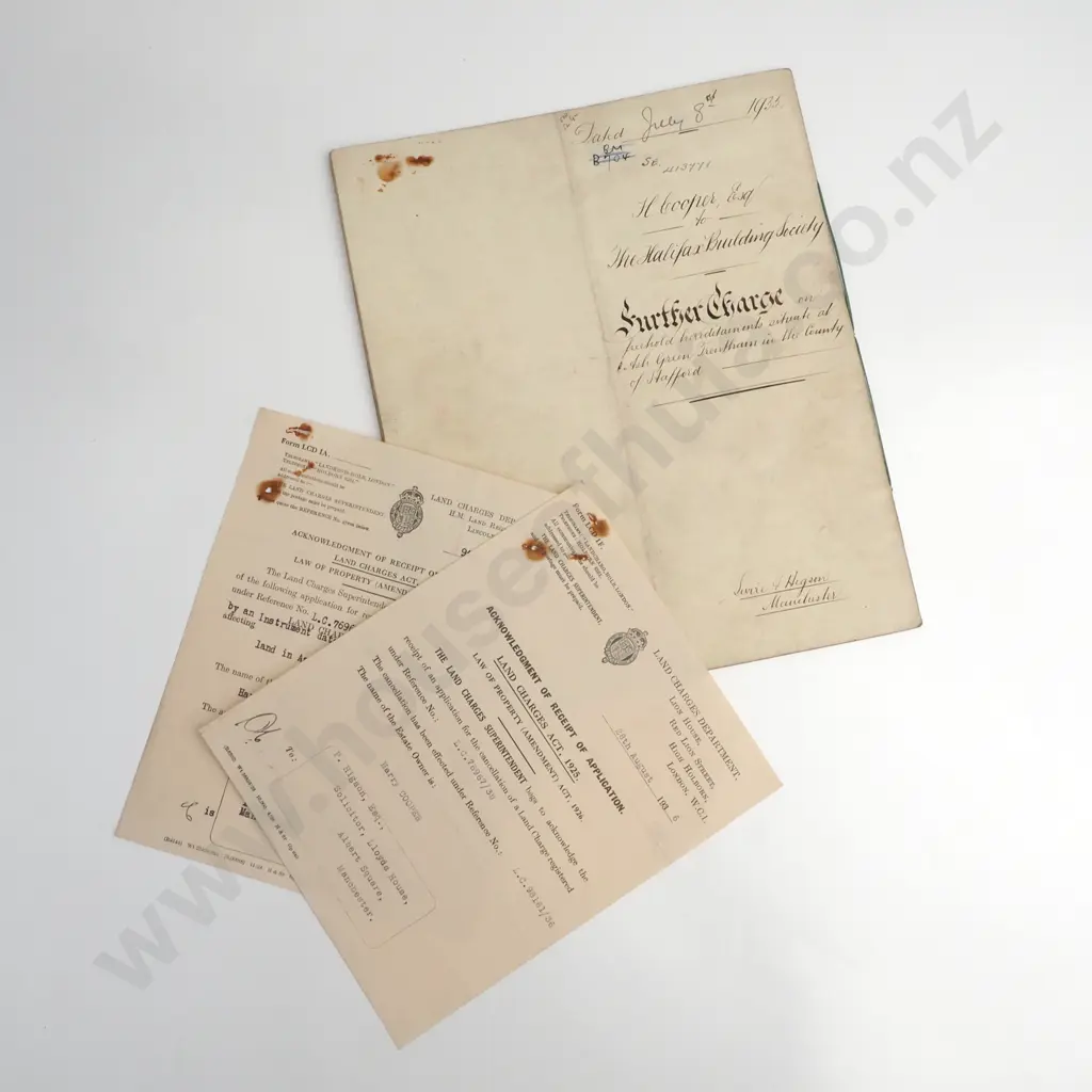 Deed - Bound Book & Two Receipts - 935 Image 1++