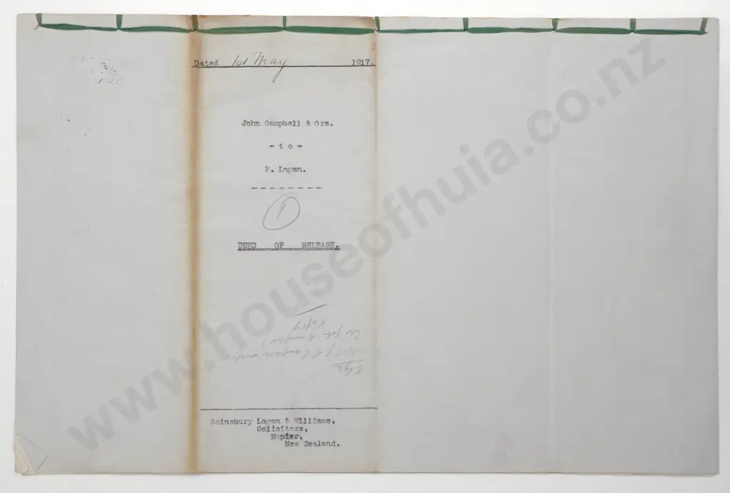 Deed of Release - Princeton, New Jersey, USA - 1917 Image 1++