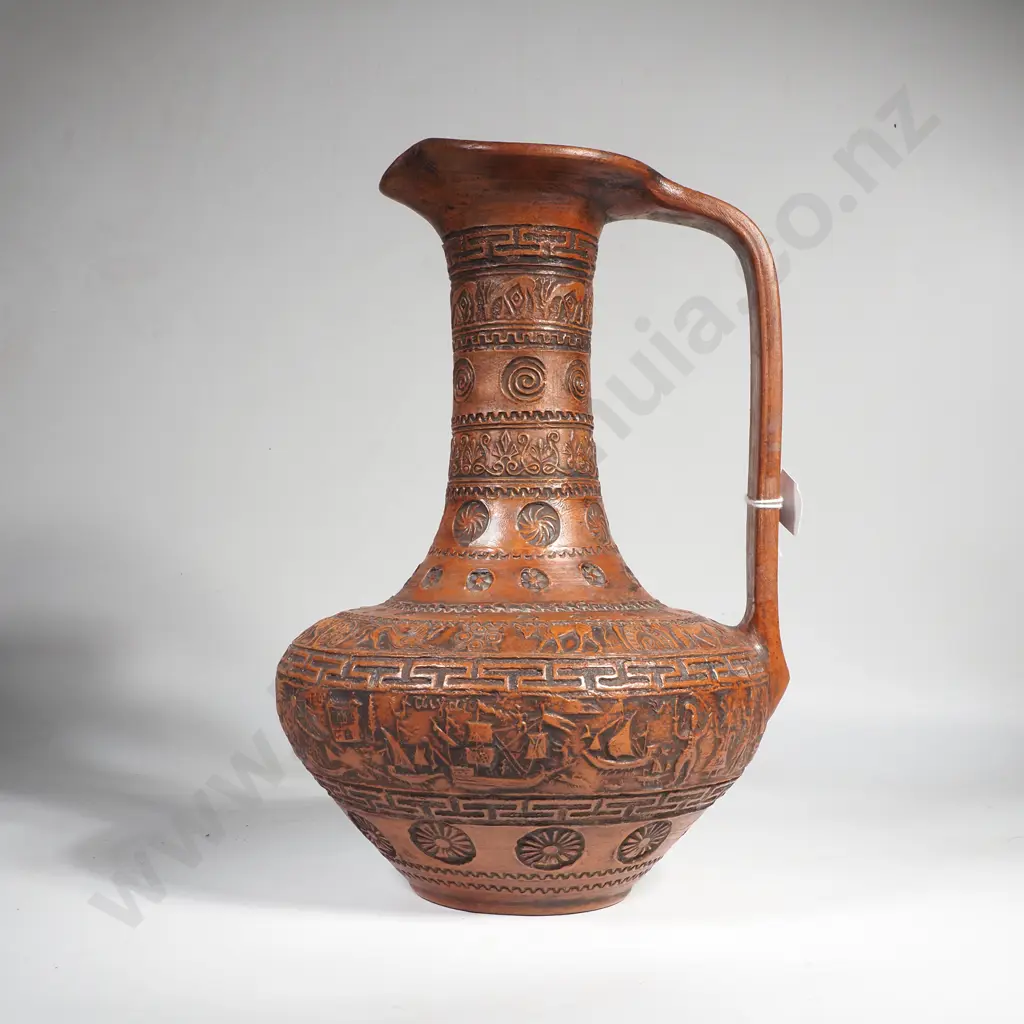Vintage Terracotta Greek Jug Image 1++