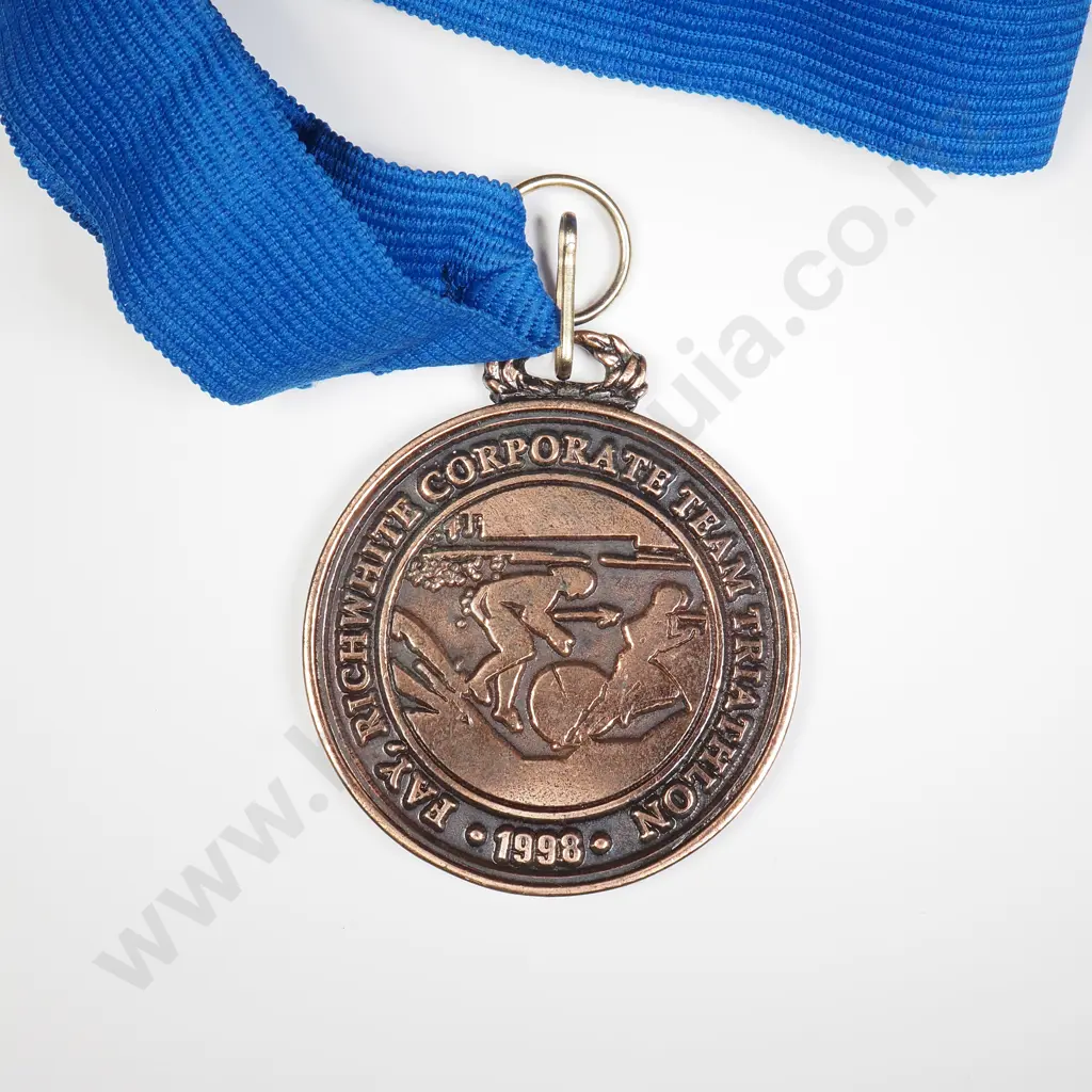 NZ 1998 Fay Richwhite Corporate Team Triathlon Third Place medal Image 1++