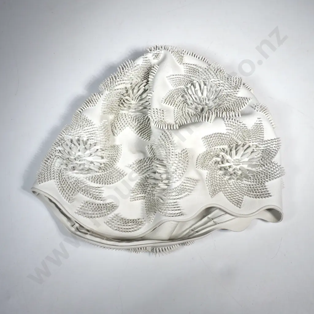 Vintage Rubber Floral Bathing Cap Image 1++