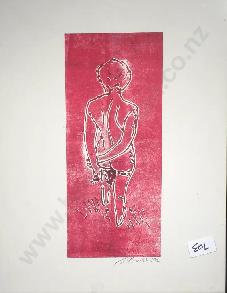 Possibly BS Cornish - Nude, Linocut Image 1++