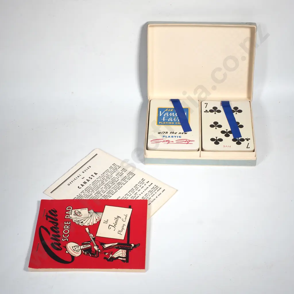 Boxed Vintage Canasta Cards, Score Pad & Rules Image 1++