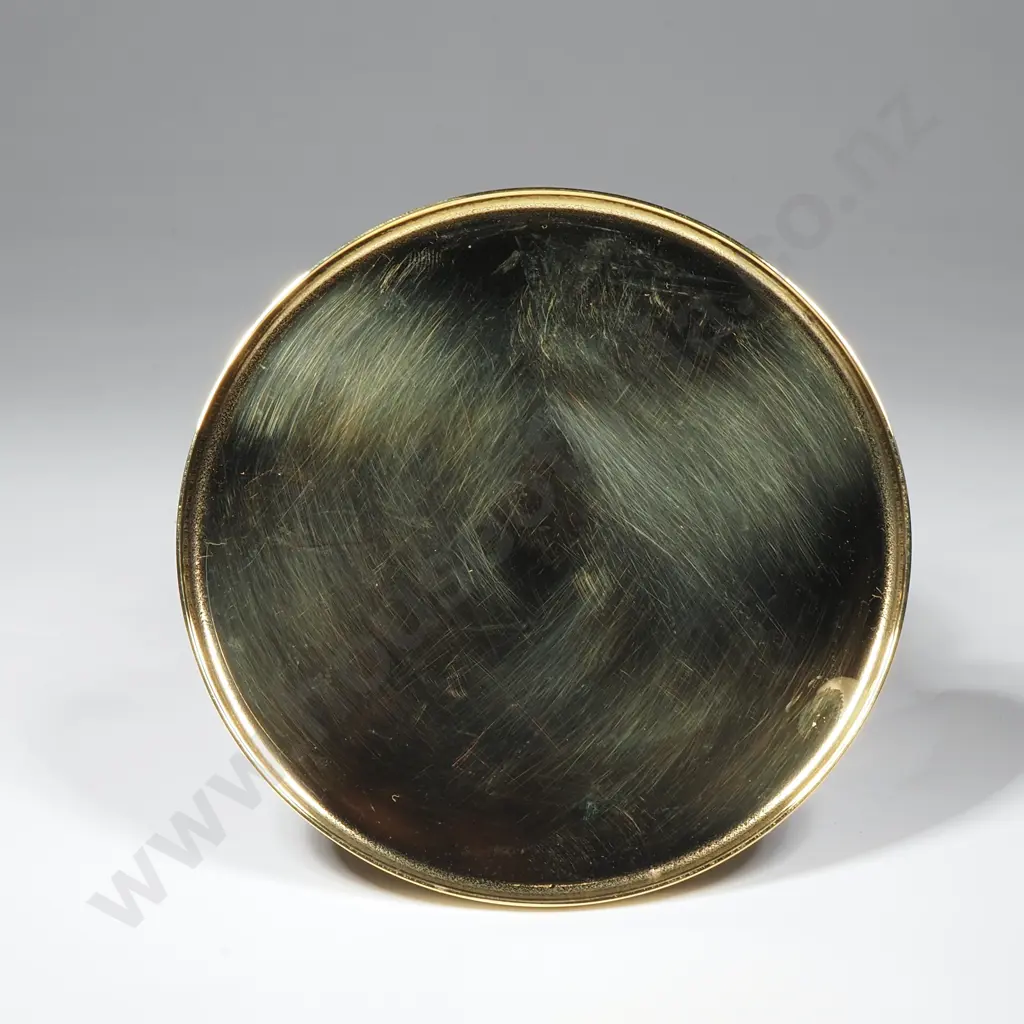 Two Round Decorative Plates - One Brass & One Chrome Image 1++