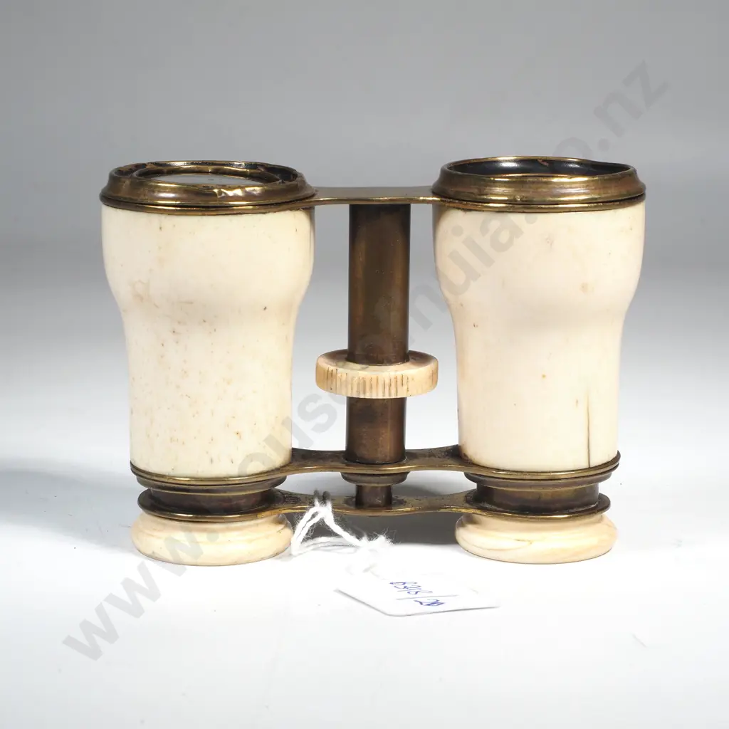 Pair of Antique Brass & Ivory Opera Glasses Image 1++