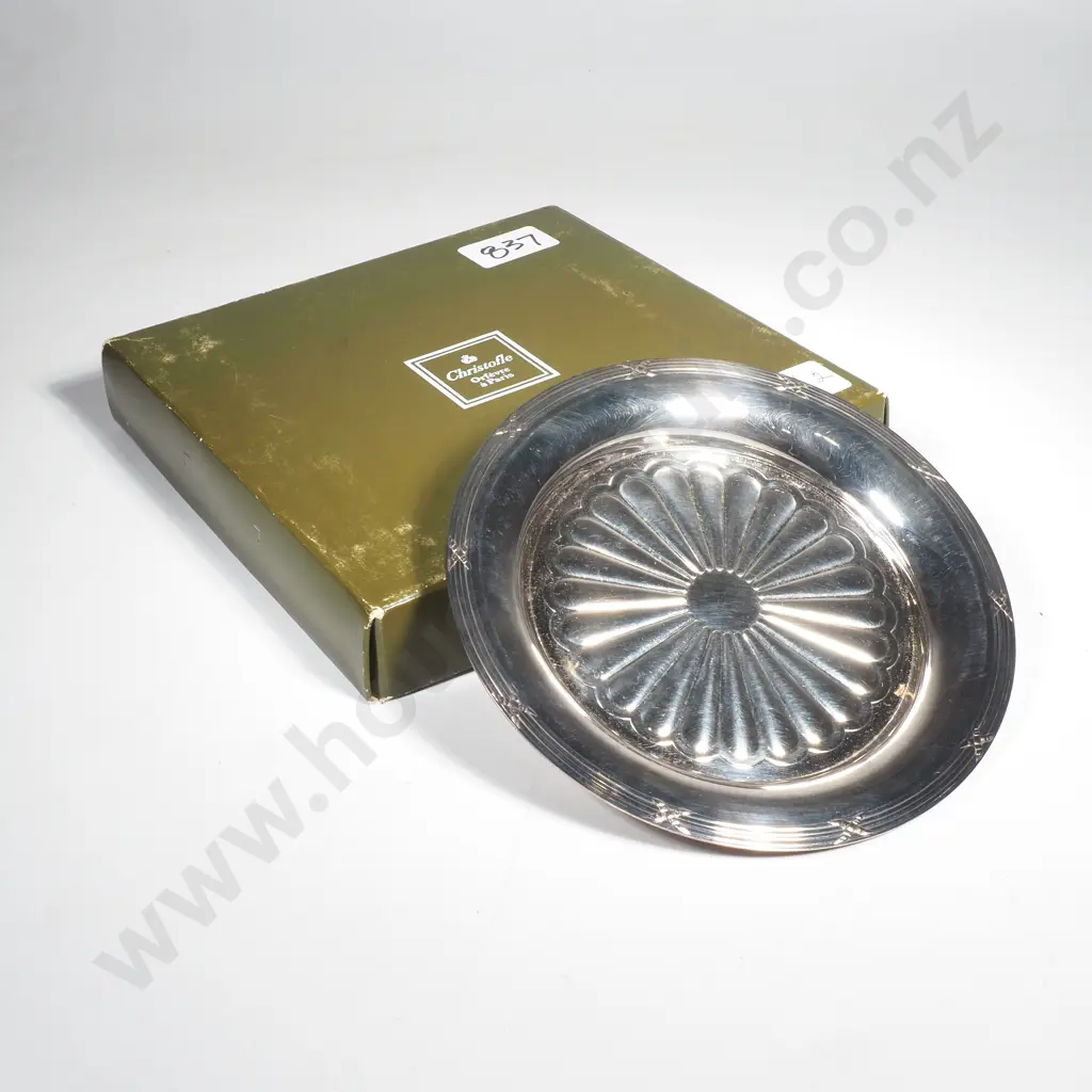 Christofle Rubans Croises Silver Plated Coaster In Original Box Image 1++