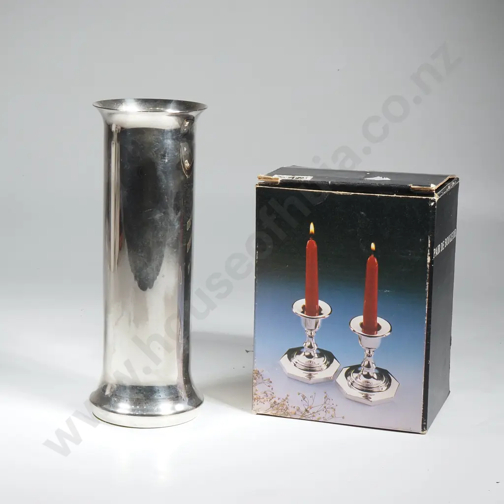 Selection Of EP Cutlery, Candlesticks & Vase Image 1++