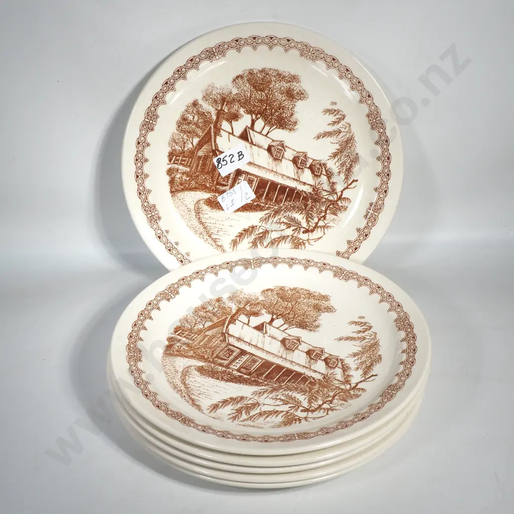 Six Crown Lynn Heritage Pattern Dinner Plates Image 1++